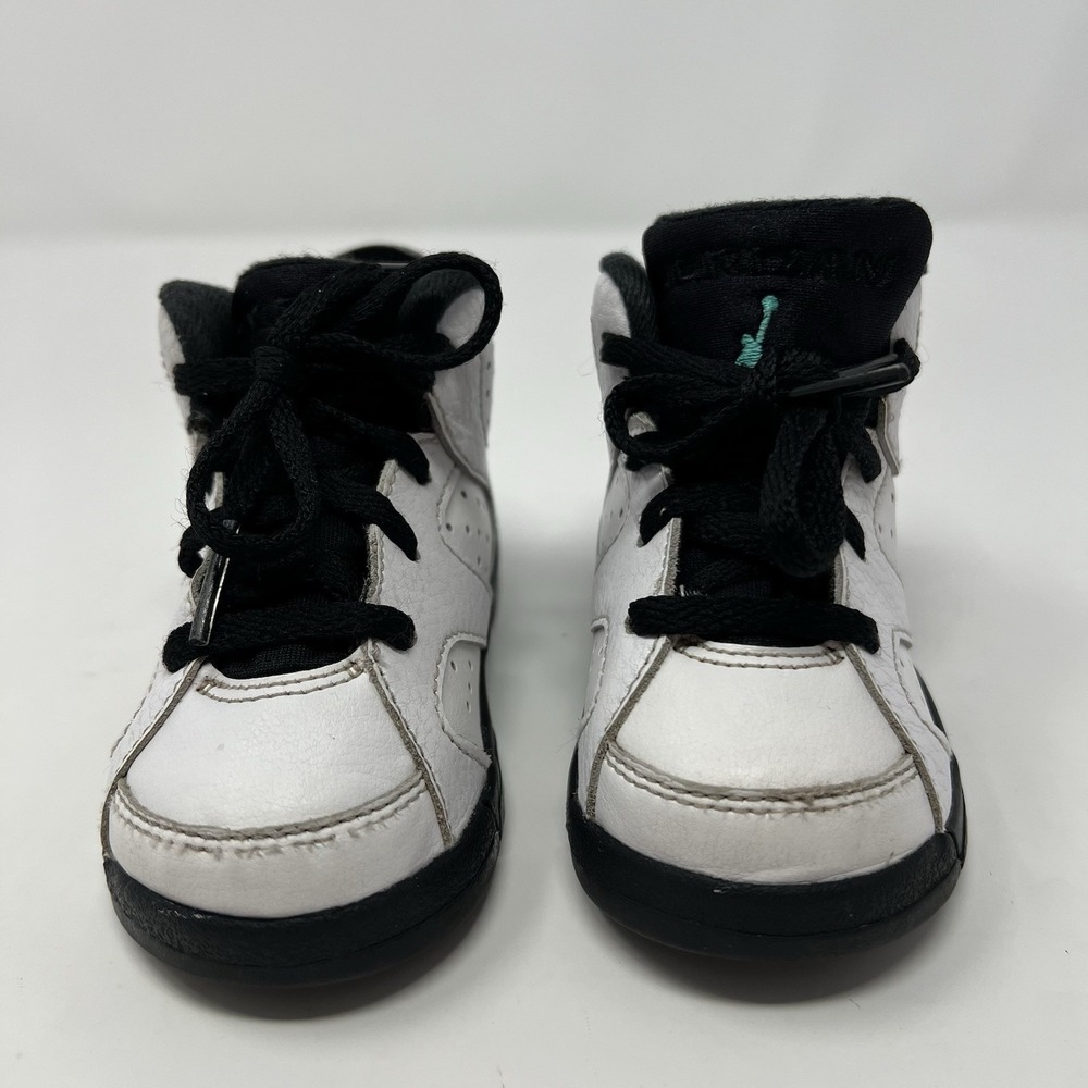 Nike Air Jordan 6 Retro White Hyper Jade Black Toddler Size 5C - Picture 2 of 8